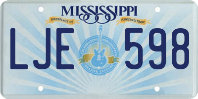 MS license plate LJE598