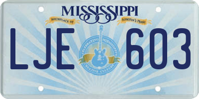 MS license plate LJE603