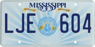 MS license plate LJE604