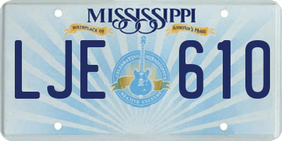 MS license plate LJE610