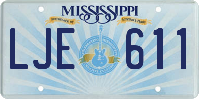 MS license plate LJE611