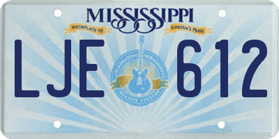 MS license plate LJE612