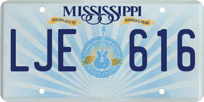 MS license plate LJE616