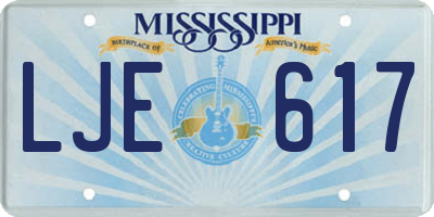MS license plate LJE617