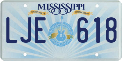 MS license plate LJE618