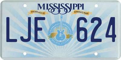 MS license plate LJE624