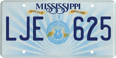 MS license plate LJE625