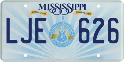 MS license plate LJE626