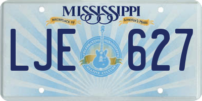 MS license plate LJE627