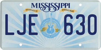 MS license plate LJE630