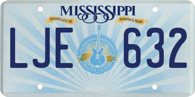 MS license plate LJE632