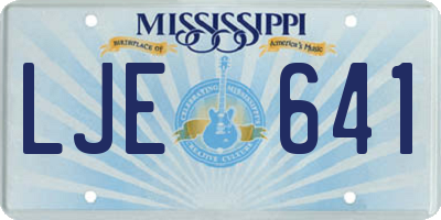 MS license plate LJE641