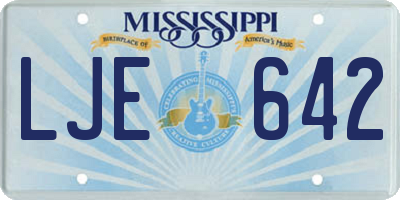 MS license plate LJE642