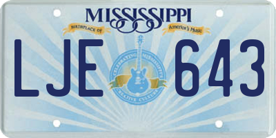 MS license plate LJE643