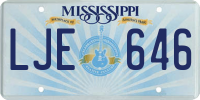 MS license plate LJE646
