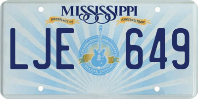 MS license plate LJE649