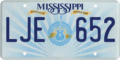 MS license plate LJE652