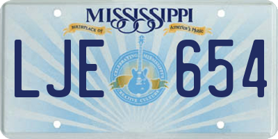 MS license plate LJE654