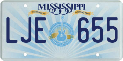 MS license plate LJE655