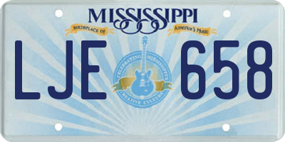 MS license plate LJE658