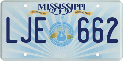 MS license plate LJE662