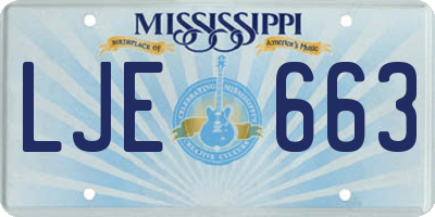 MS license plate LJE663