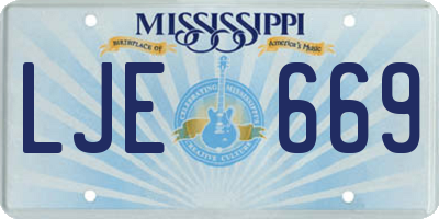 MS license plate LJE669