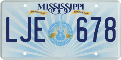 MS license plate LJE678