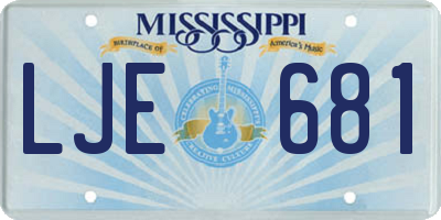 MS license plate LJE681