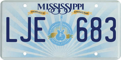 MS license plate LJE683