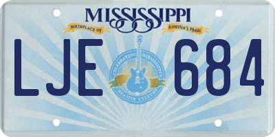 MS license plate LJE684