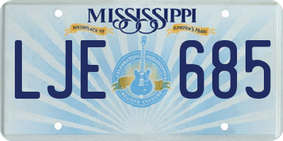 MS license plate LJE685