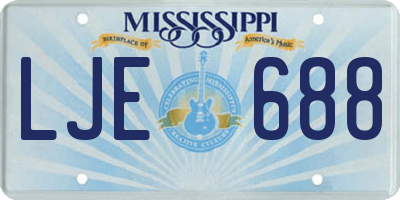 MS license plate LJE688
