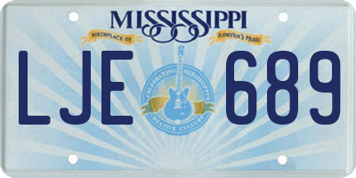 MS license plate LJE689