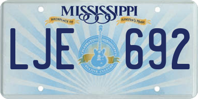 MS license plate LJE692