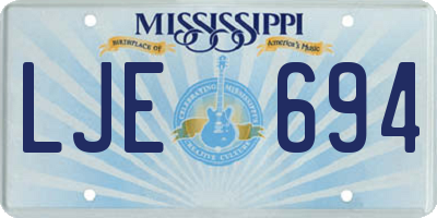 MS license plate LJE694