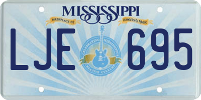MS license plate LJE695