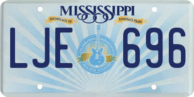 MS license plate LJE696