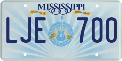 MS license plate LJE700
