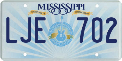 MS license plate LJE702