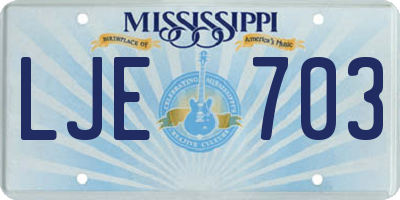 MS license plate LJE703
