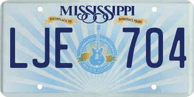 MS license plate LJE704