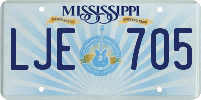 MS license plate LJE705