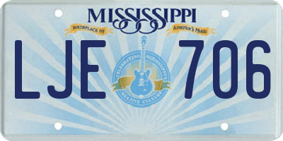 MS license plate LJE706