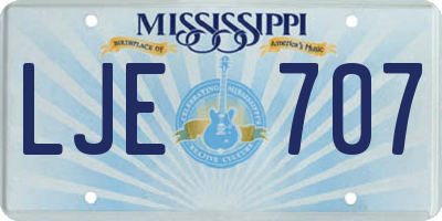 MS license plate LJE707