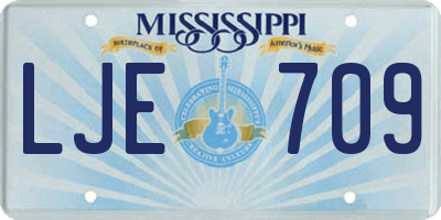 MS license plate LJE709