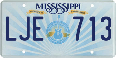 MS license plate LJE713