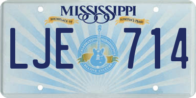 MS license plate LJE714