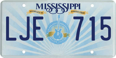 MS license plate LJE715