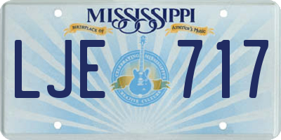 MS license plate LJE717